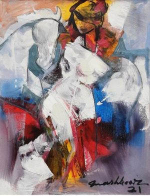 Mashkoor Raza 14x18 Oil on Canvas