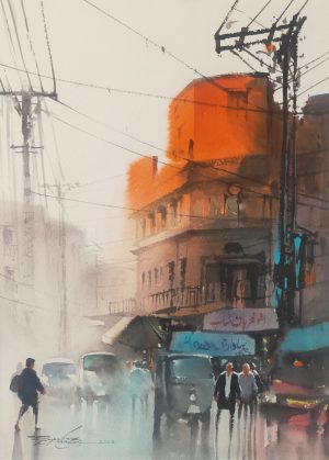 Sarfaraz Musavir 11x15 Watercolor on Paper