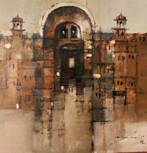 A.Q. Arif 14x14 Oil on Canvas