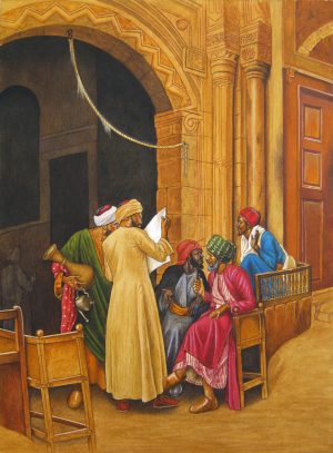 Syed A Irfan 10x14 Watercolor and Gold on Wasli