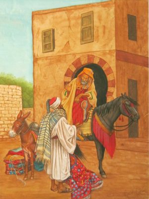 Syed A Irfan 13x13 Watercolor and Gold on Wasli