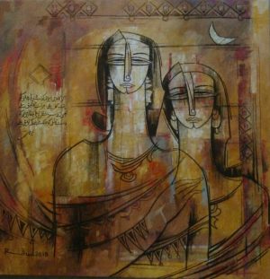 AS Rind 24x24 Acrylic and Charcoal on Canvas 2018