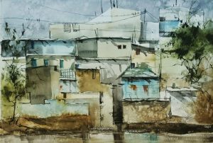 Arif Ansari 14x21.5 Watercolor on Canvas