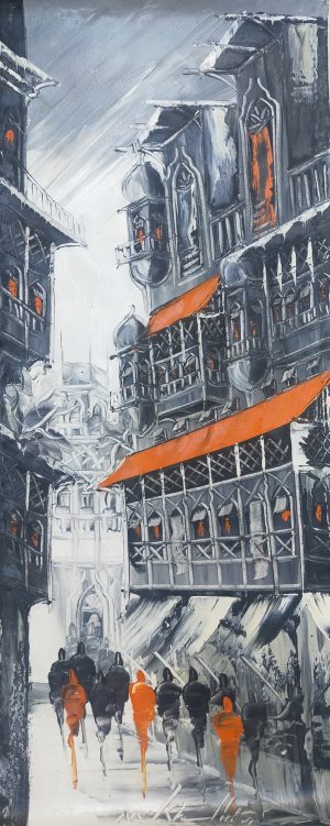 Khalid Mirza 15x36 Oil on Canvas