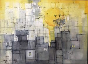 Salman Farooqi 48x36 Acrylic on Canvas