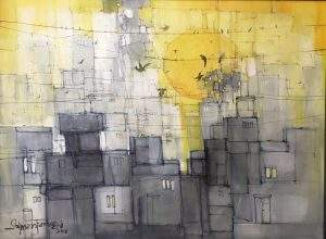 Salman Farooqi 48x36 Acrylic on Canvas